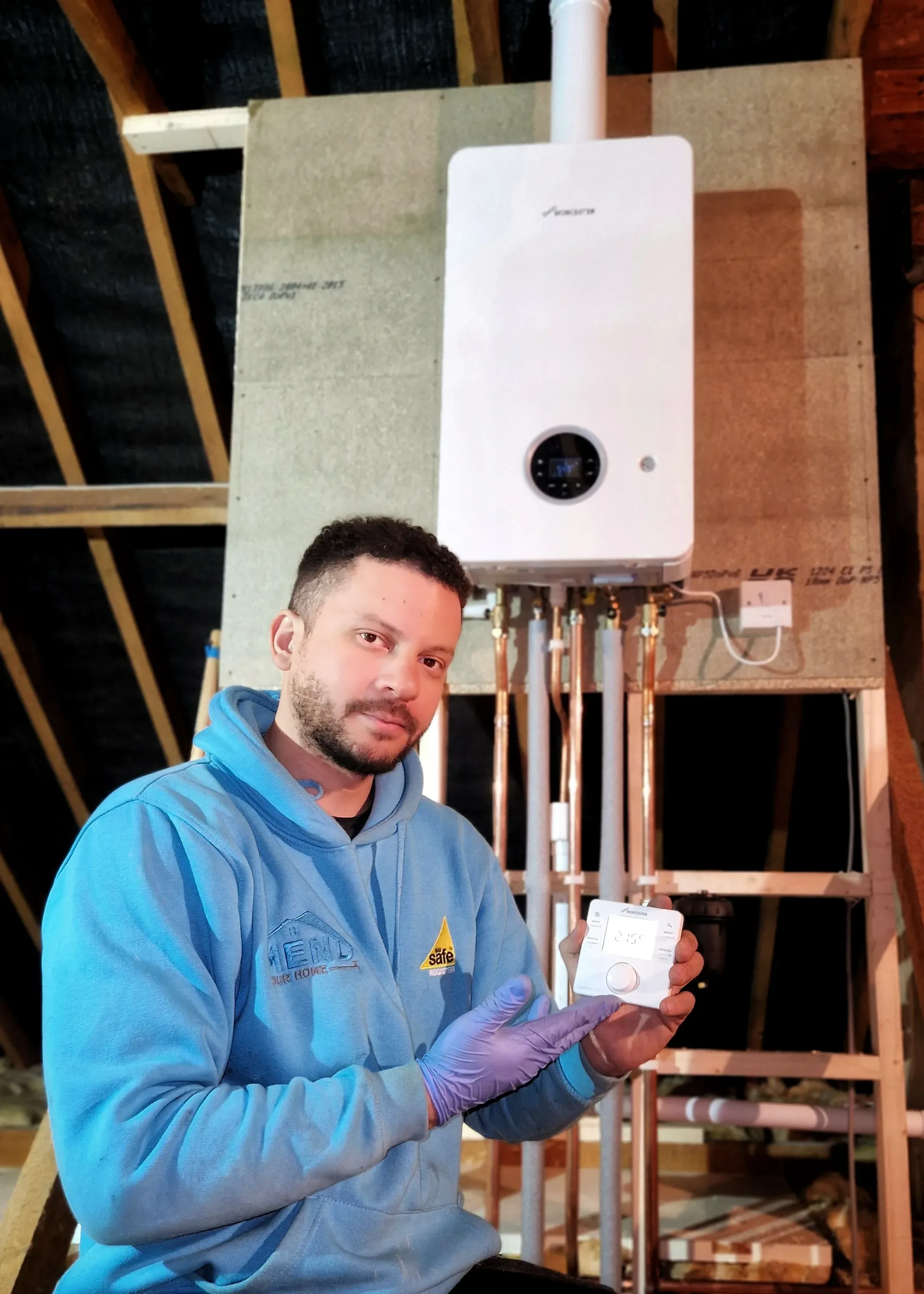 Worcester boiler loft installation - professional Gas Safe installation
